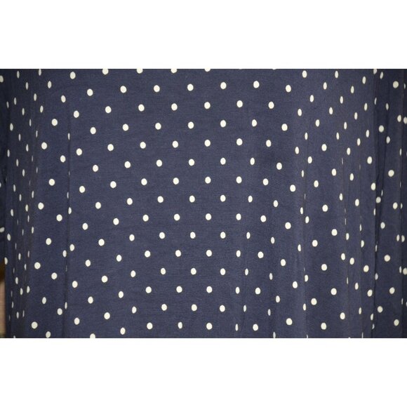 Old Navy XL Women Swing Dress Navy Blue Knit Polka Dot Stretch Casual Preppy - Picture 3 of 9